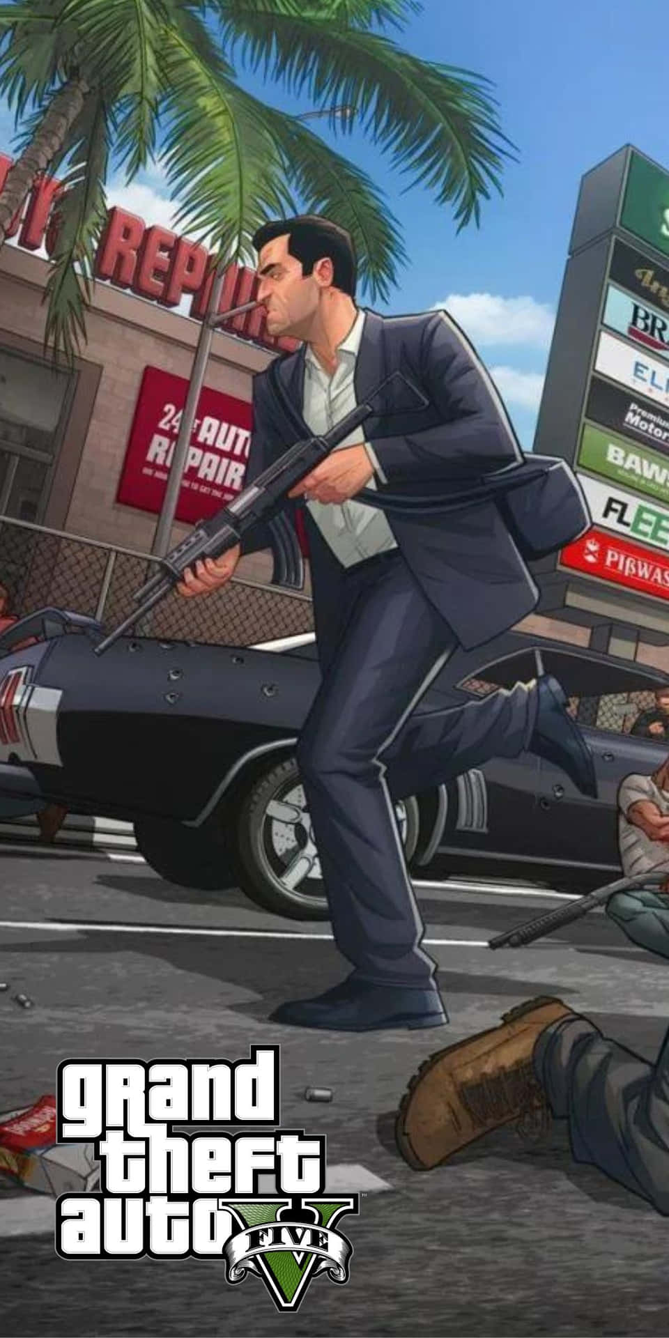 Pixel3 Bakgrundsbild Från Grand Theft Auto V.