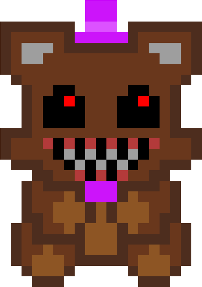 Pixel_ Bear_ Animation_ Character_ Grid PNG