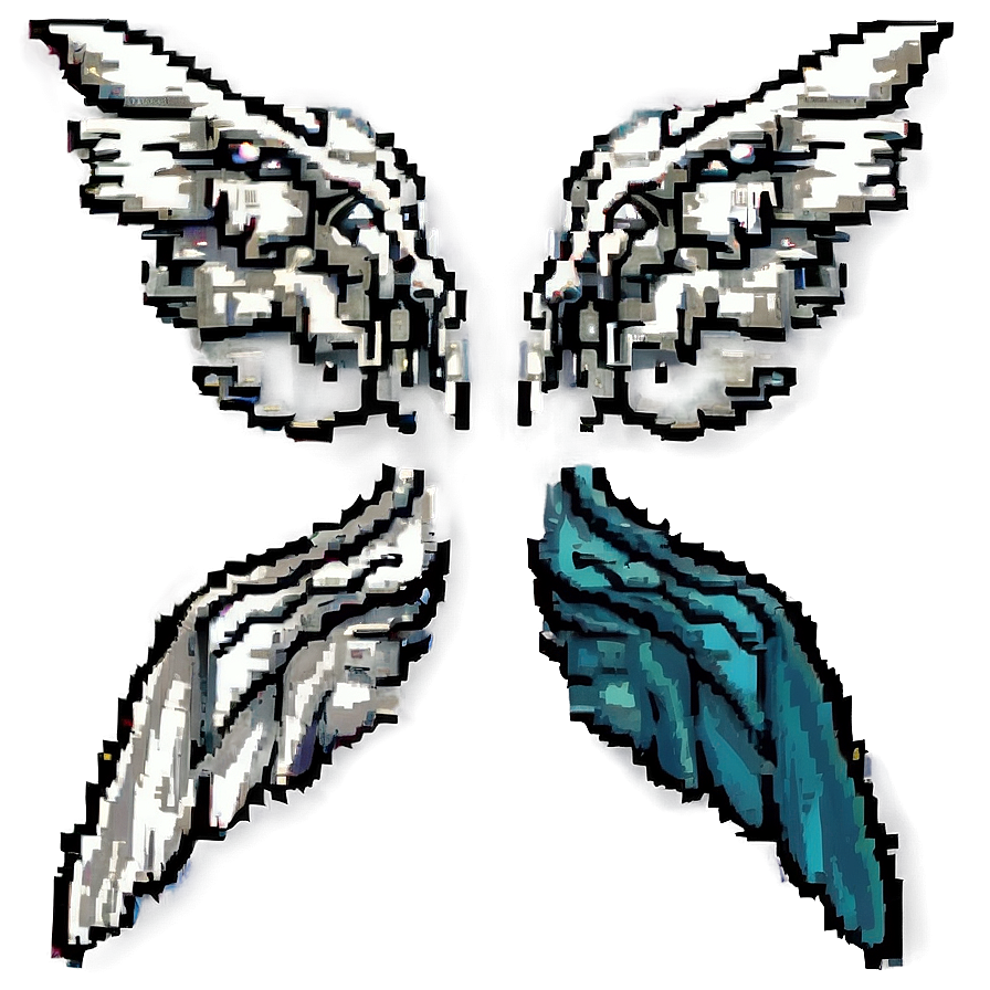 Pixelated Angel Wings Png Asc PNG