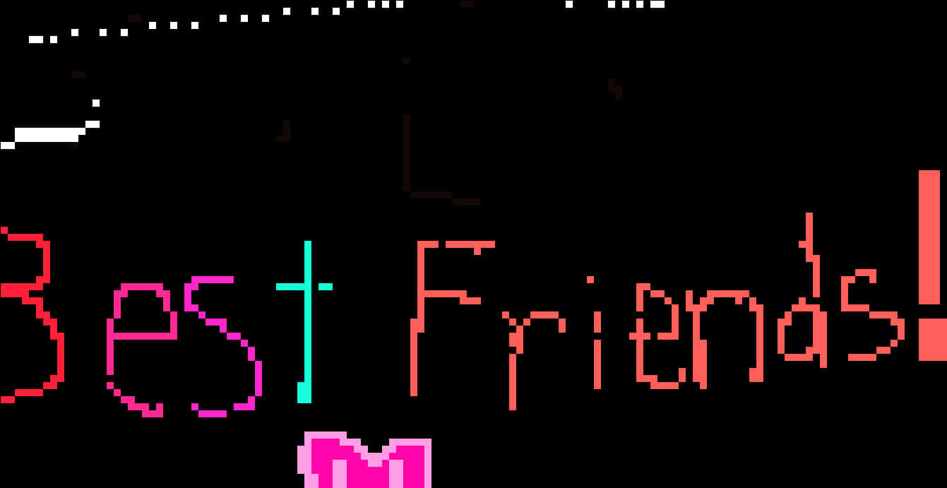 Pixelated Best Friends Text PNG