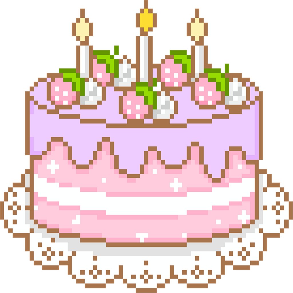 Pixelated Birthday Cake PNG