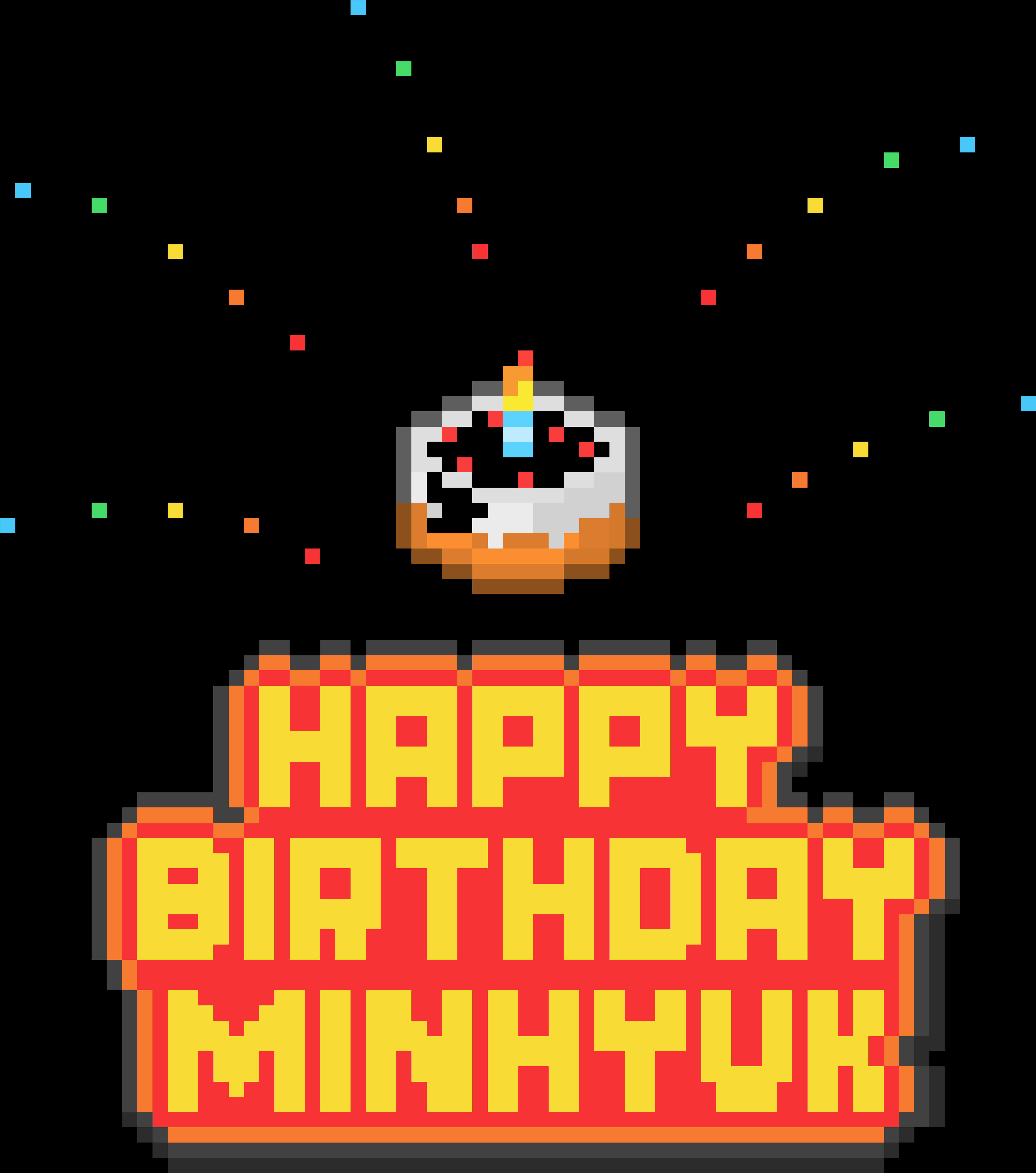 Pixelated Birthday Cakefor Minhyuk PNG