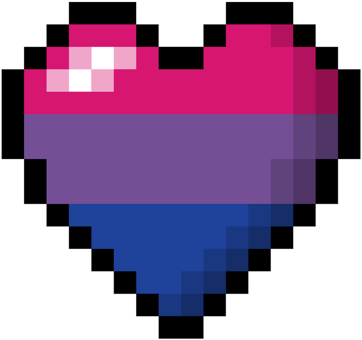 Pixelated Bisexual Heart PNG