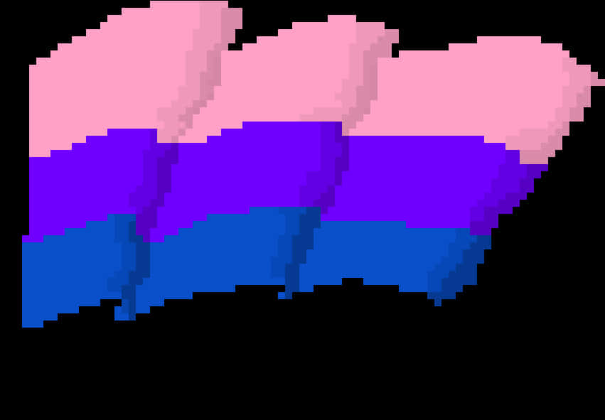 Pixelated Bisexual Pride Flag PNG