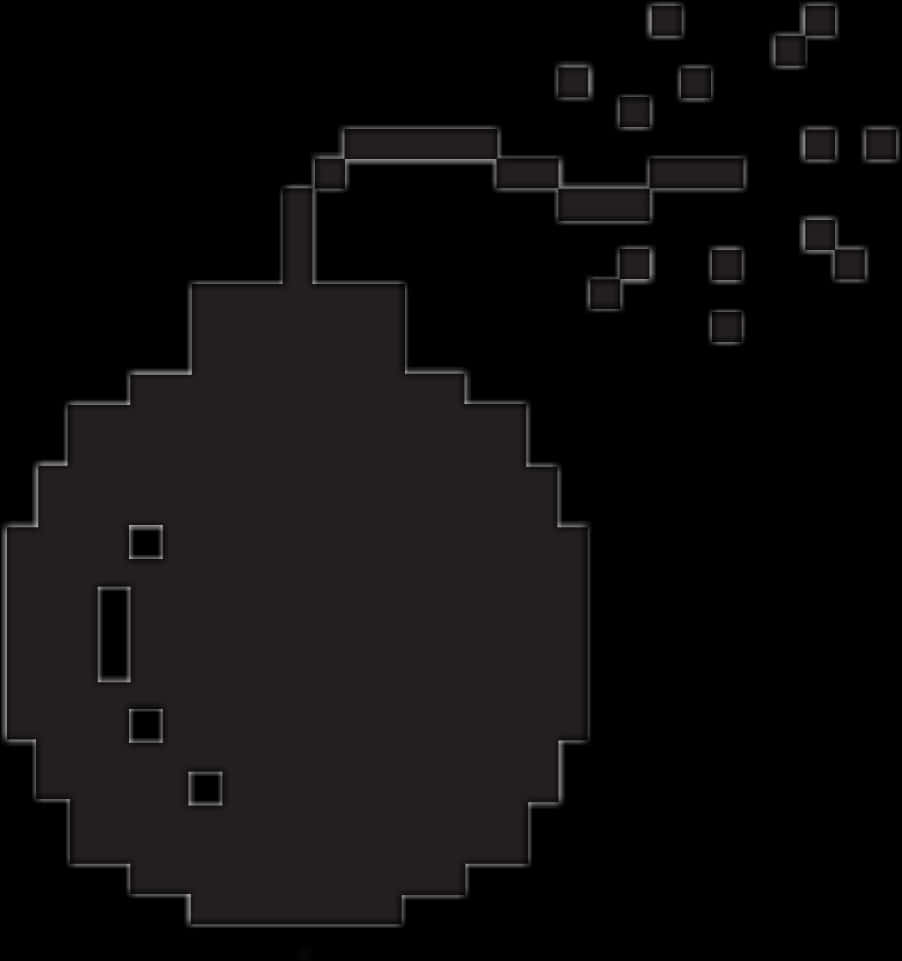 Pixelated Black Bomb Icon PNG