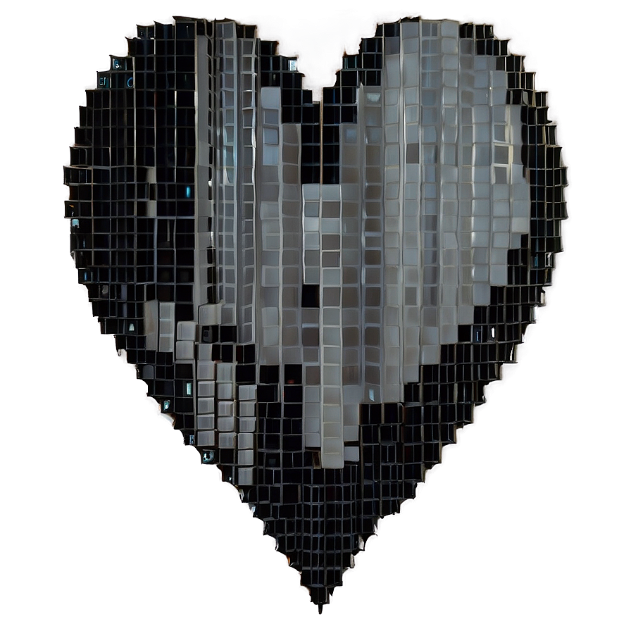 Pixelated Black Broken Heart Png 67 PNG