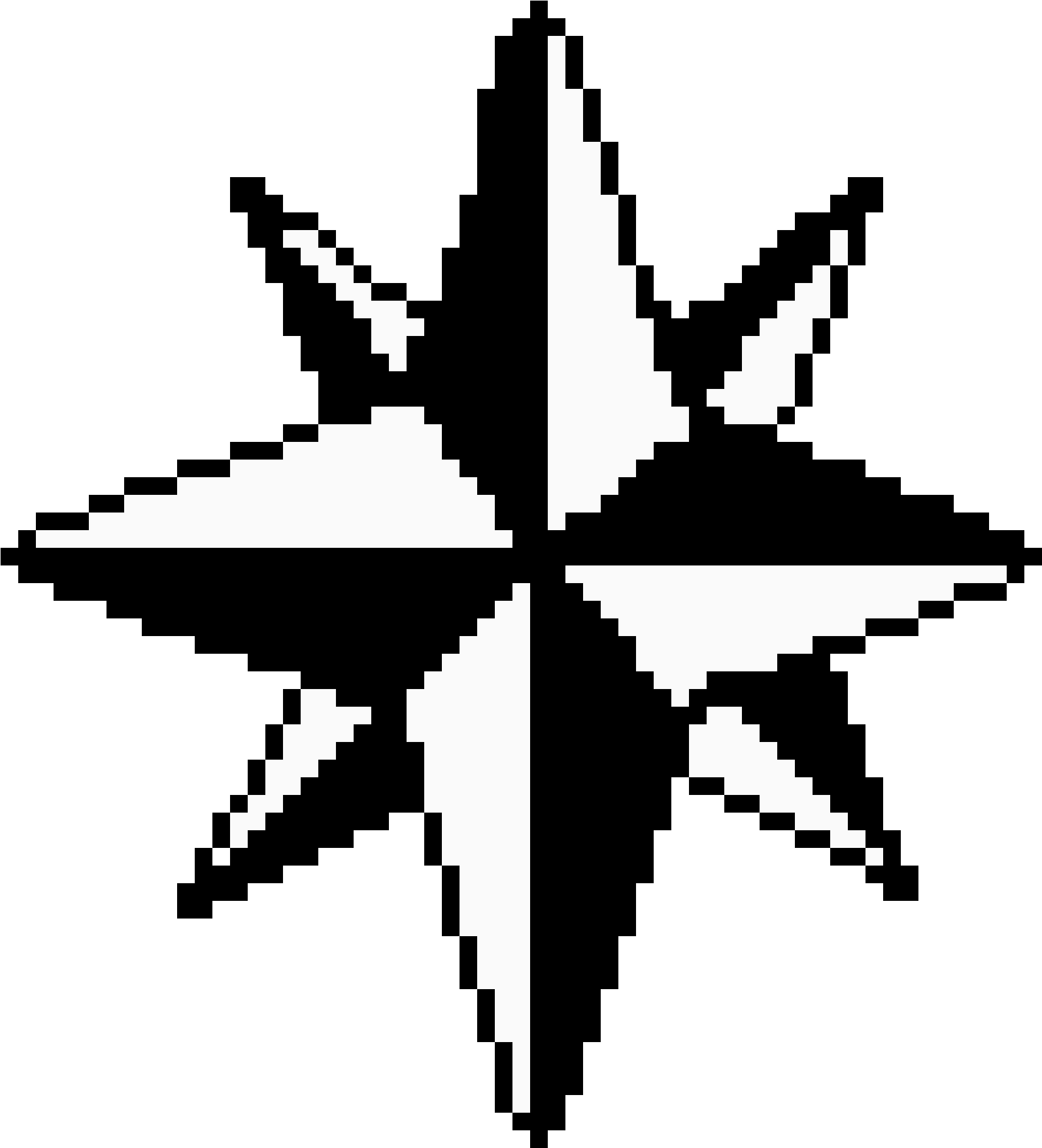 Pixelated Blackand White Star PNG
