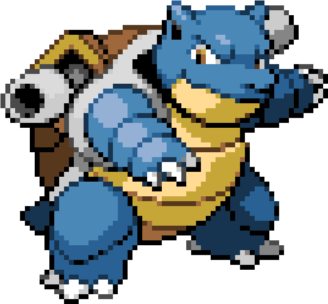 Pixelated Blastoise Pose PNG