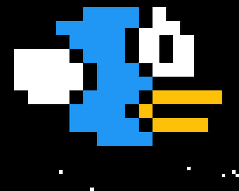 Pixelated Blue Bird Icon PNG