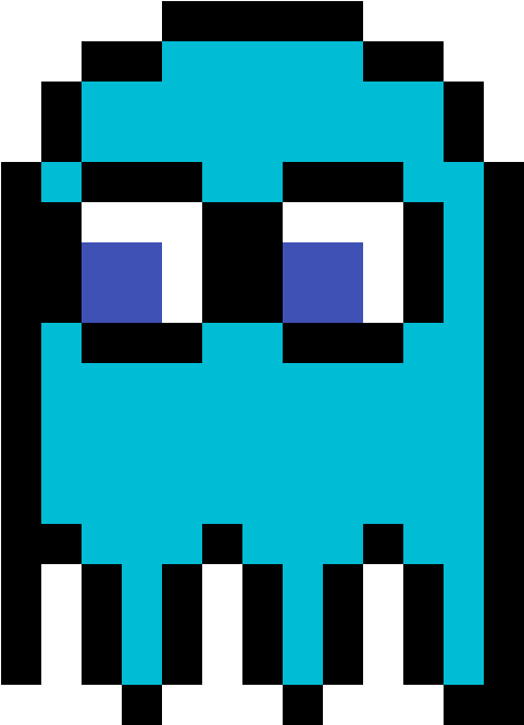 Pixelated Blue Creature Art PNG