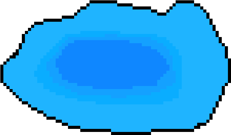 Pixelated Blue Lake Graphic PNG