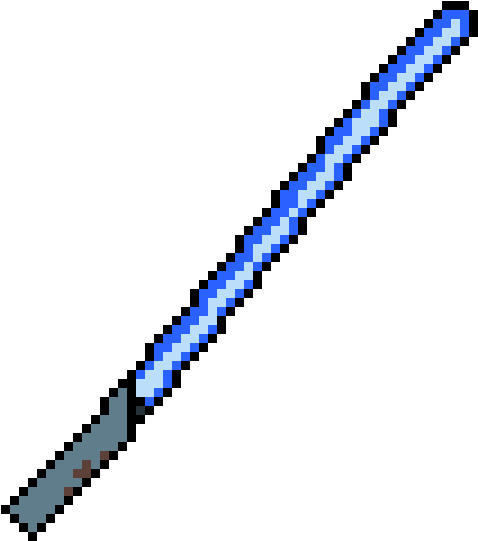 Pixelated Blue Lightsaber.png PNG