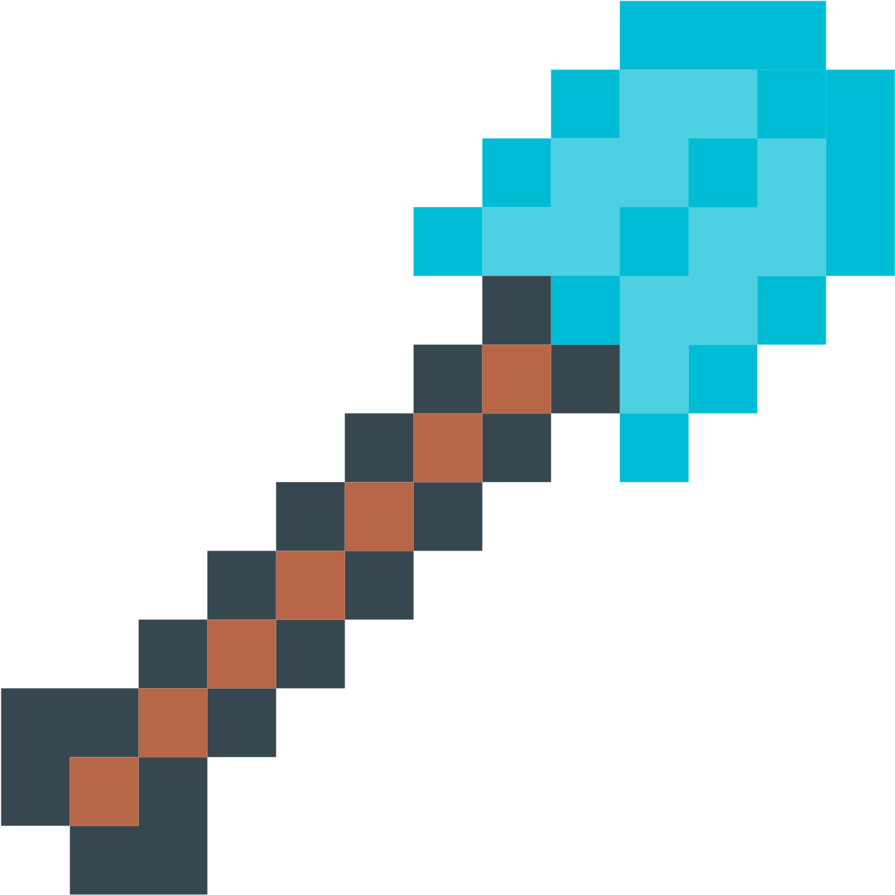 Download Pixelated Blue Shovel | Wallpapers.com