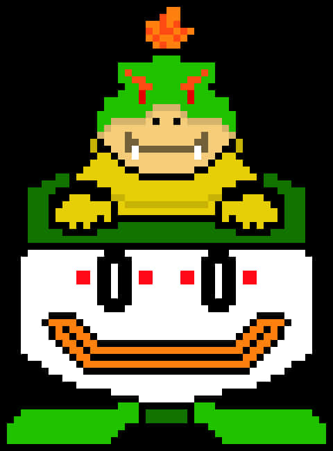 Pixelated Bowser Art PNG