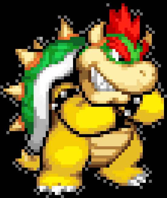 Pixelated Bowser Artwork PNG