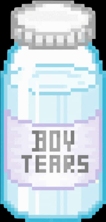 Pixelated Boy Tears Bottle PNG