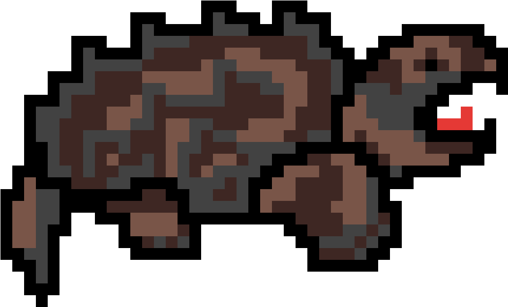 Pixelated Brown Creature PNG