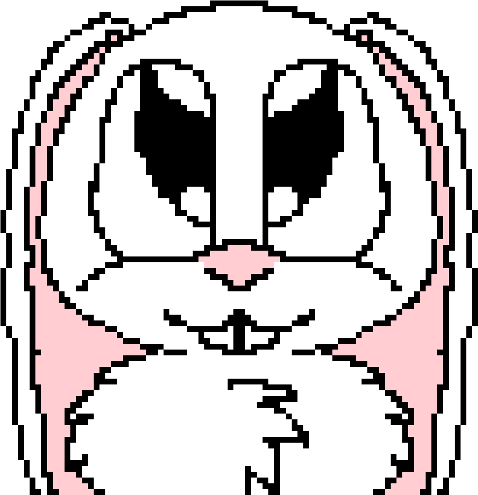 Pixelated Bunny Face Avatar PNG