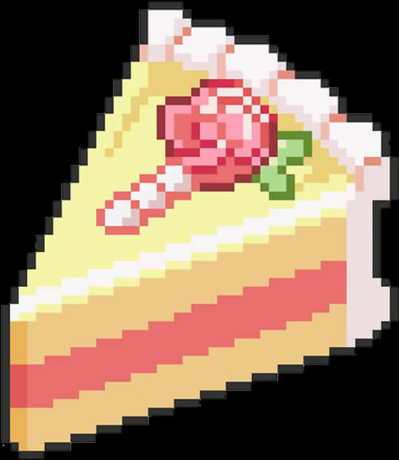 Pixelated Cake Slice PNG