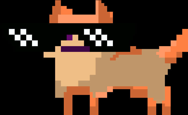 Pixelated Camel With M L G Glasses PNG