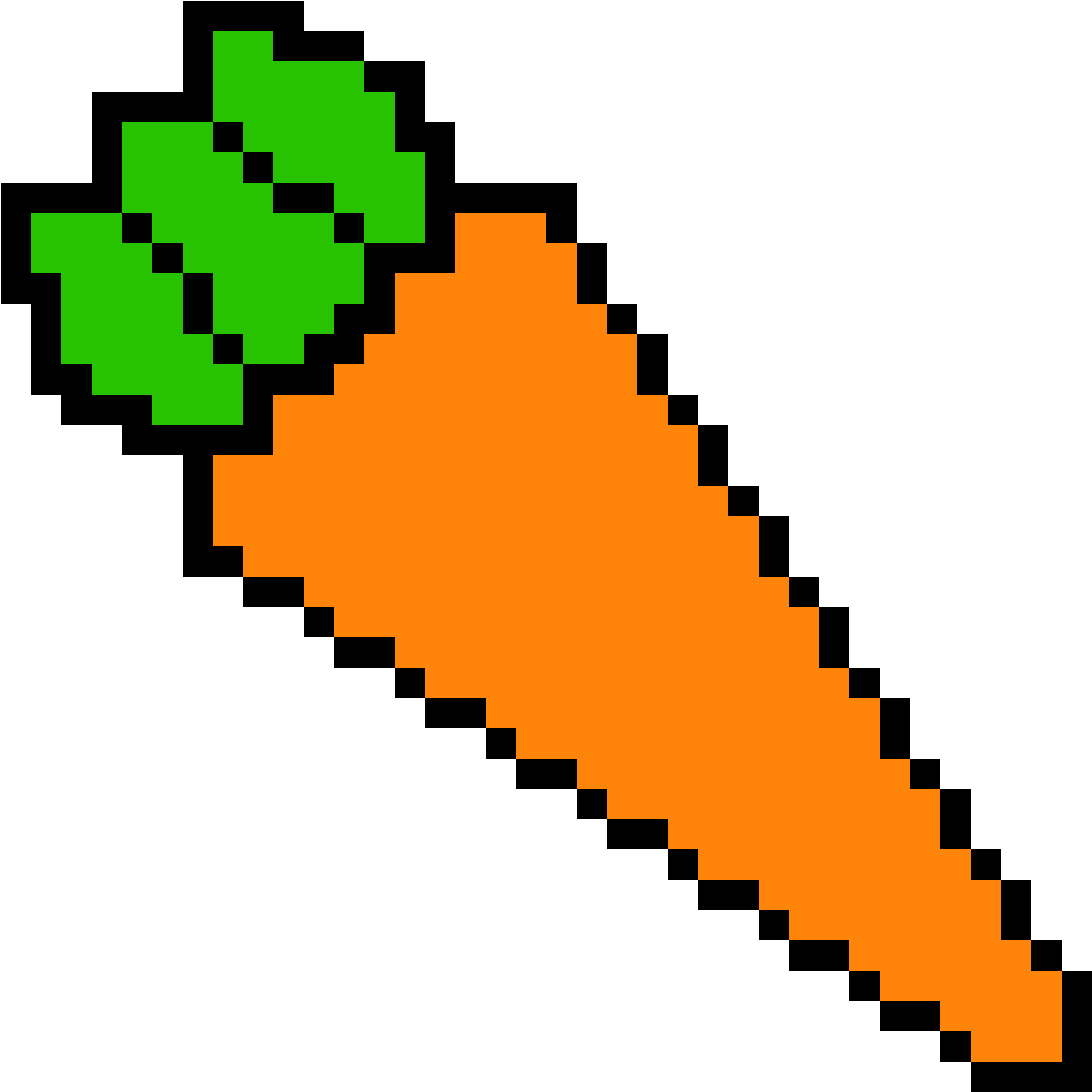 Pixelated Carrot Icon PNG