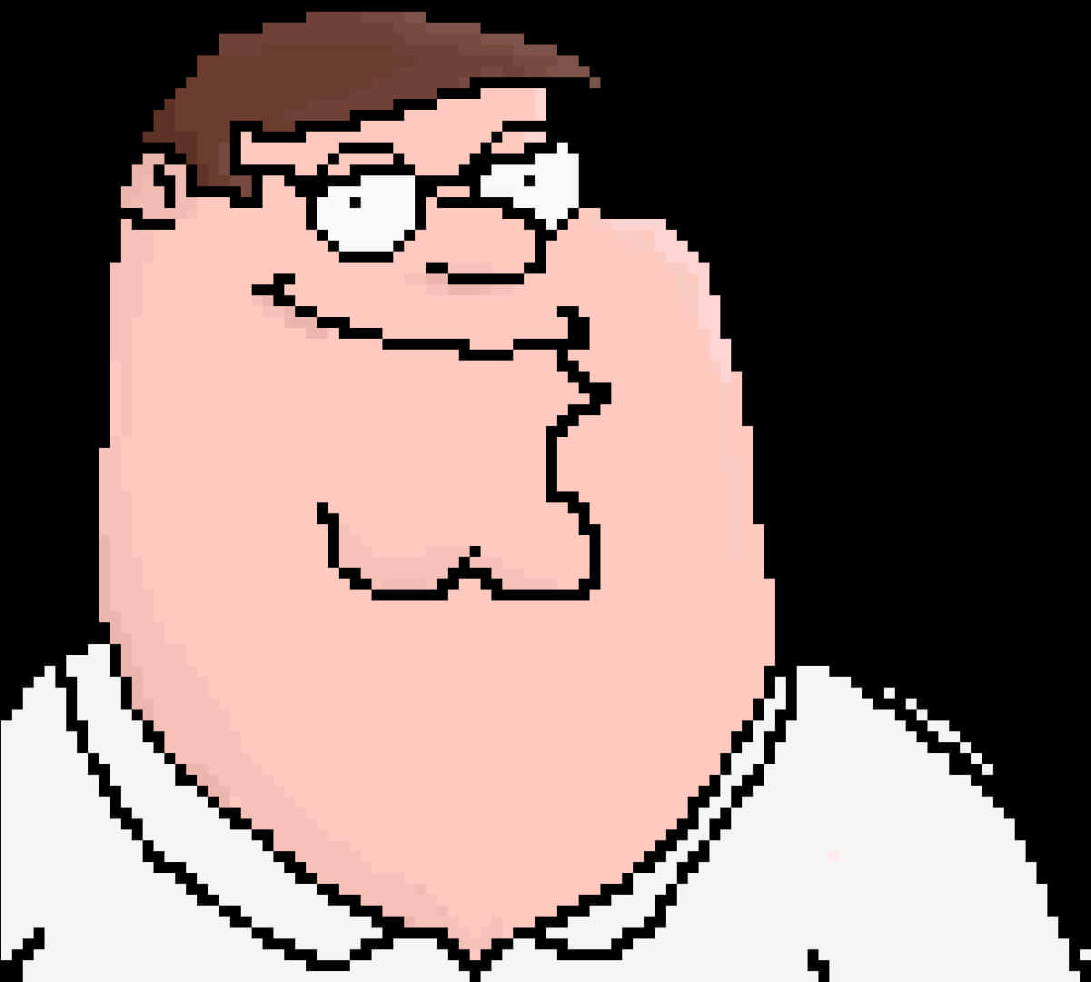 Pixelated Cartoon Character Peter Griffin PNG