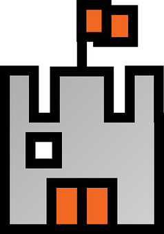 Pixelated Castle Icon PNG