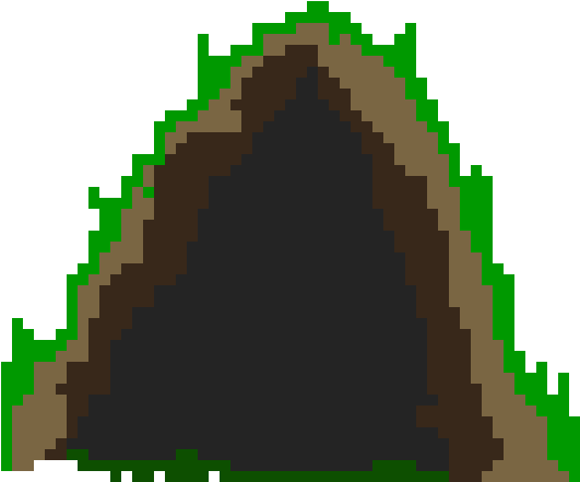 Pixelated Cave Entrance PNG
