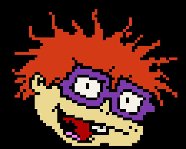 Pixelated Character Chuckie Finster Rugrats PNG