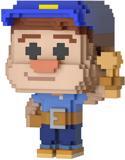 Pixelated Character Figure3 D Model PNG