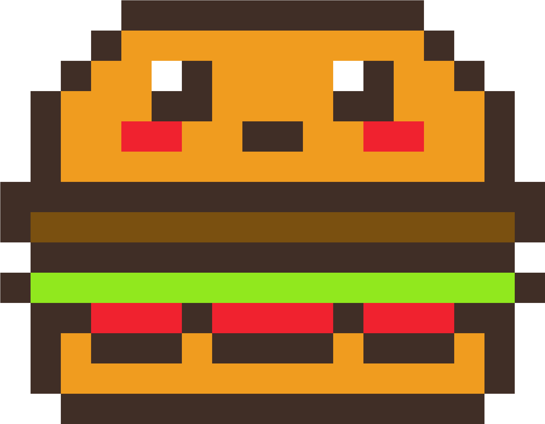 Pixelated Cheeseburger Character PNG
