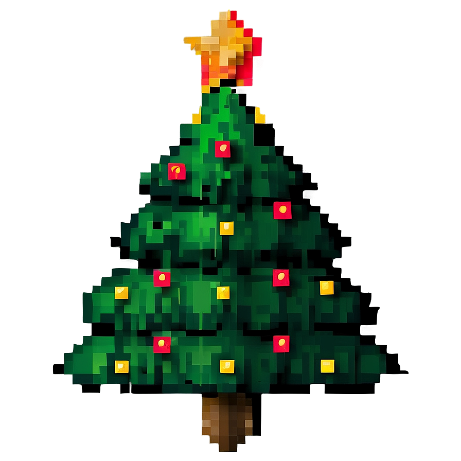 Pixelated Christmas Tree Png 06242024 PNG