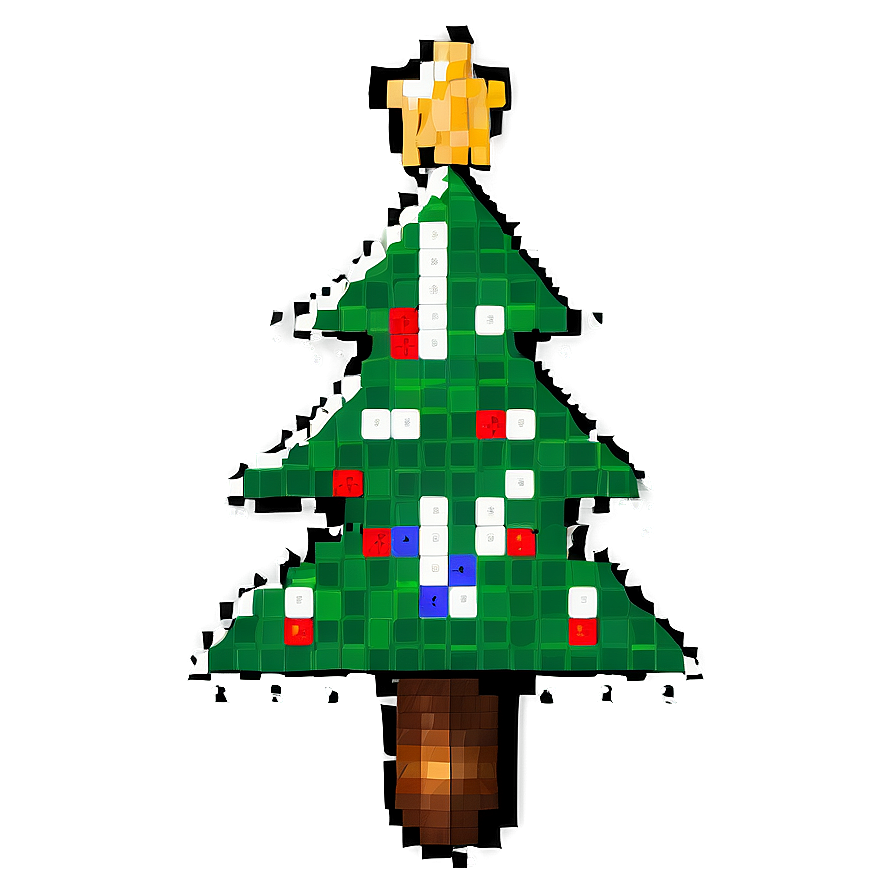 Pixelated Christmas Tree Png 06242024 PNG