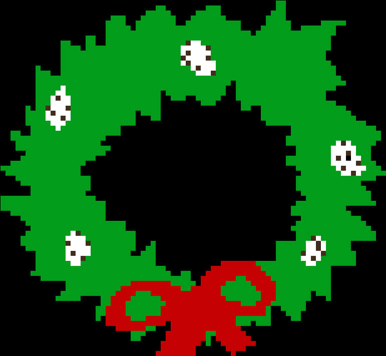 Pixelated Christmas Wreath PNG
