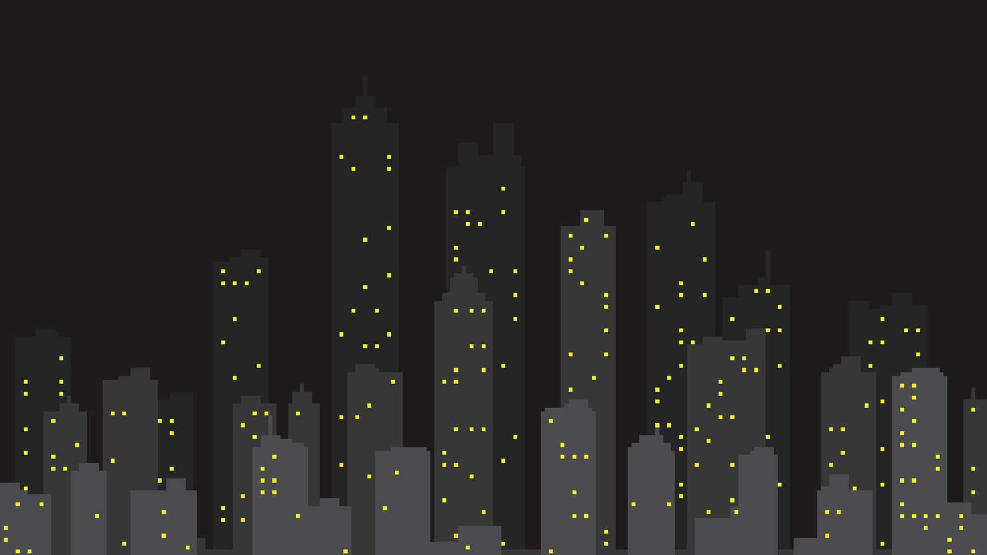 Pixelated Cityscape Night Skyline Wallpaper