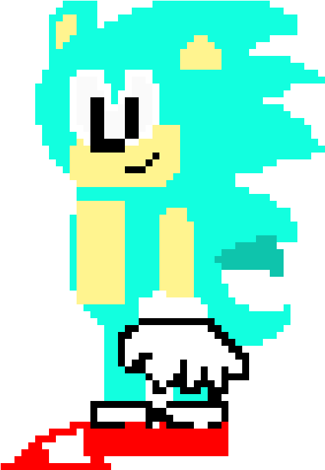 Pixelated Classic Sonic Smiling PNG