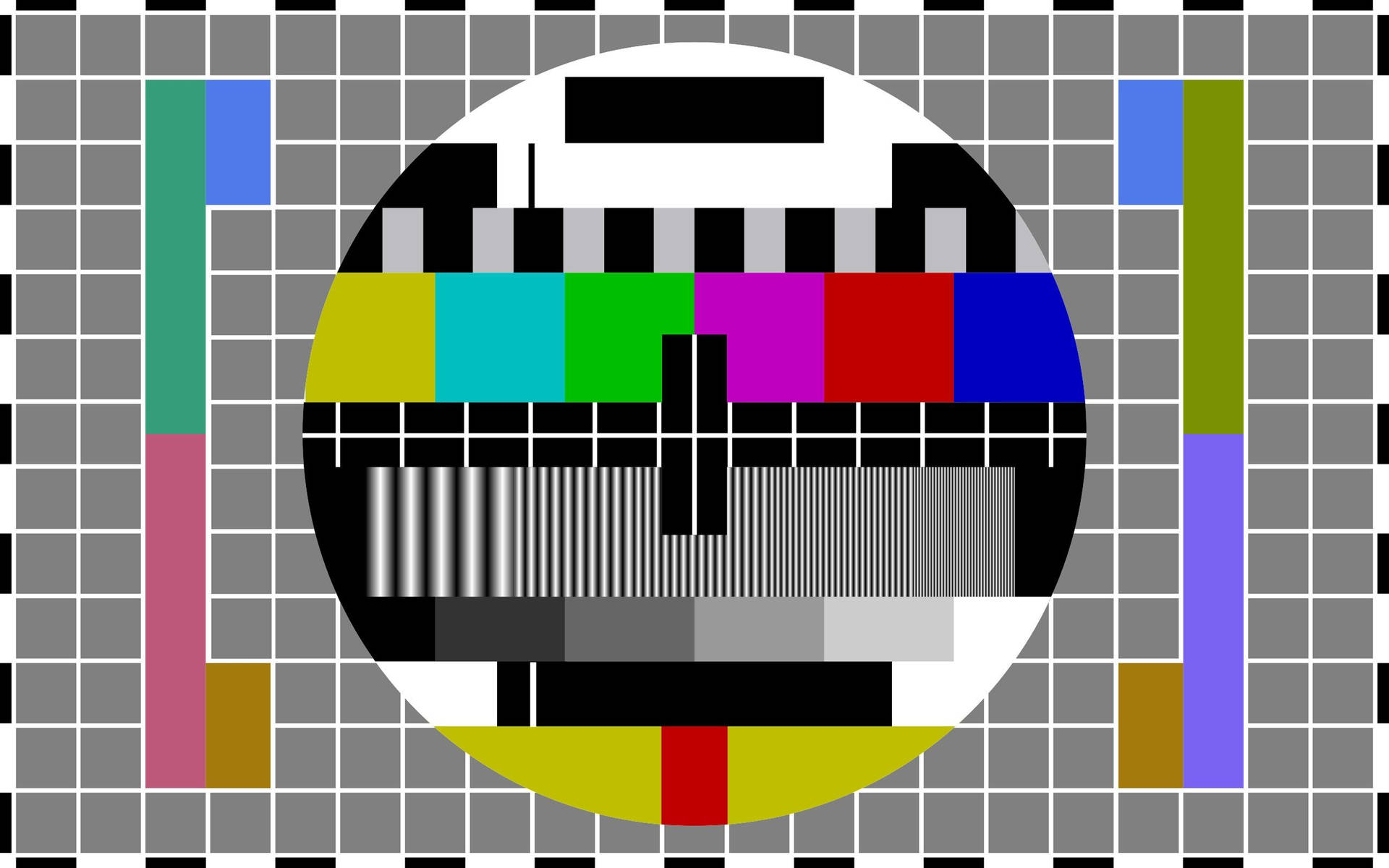 Pixeleret Klassisk TV Broadcast Test Mønster Wallpaper