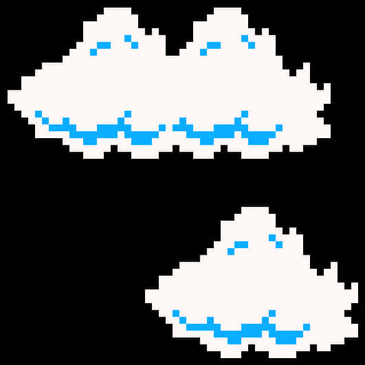 Pixelated Clouds Illustration PNG