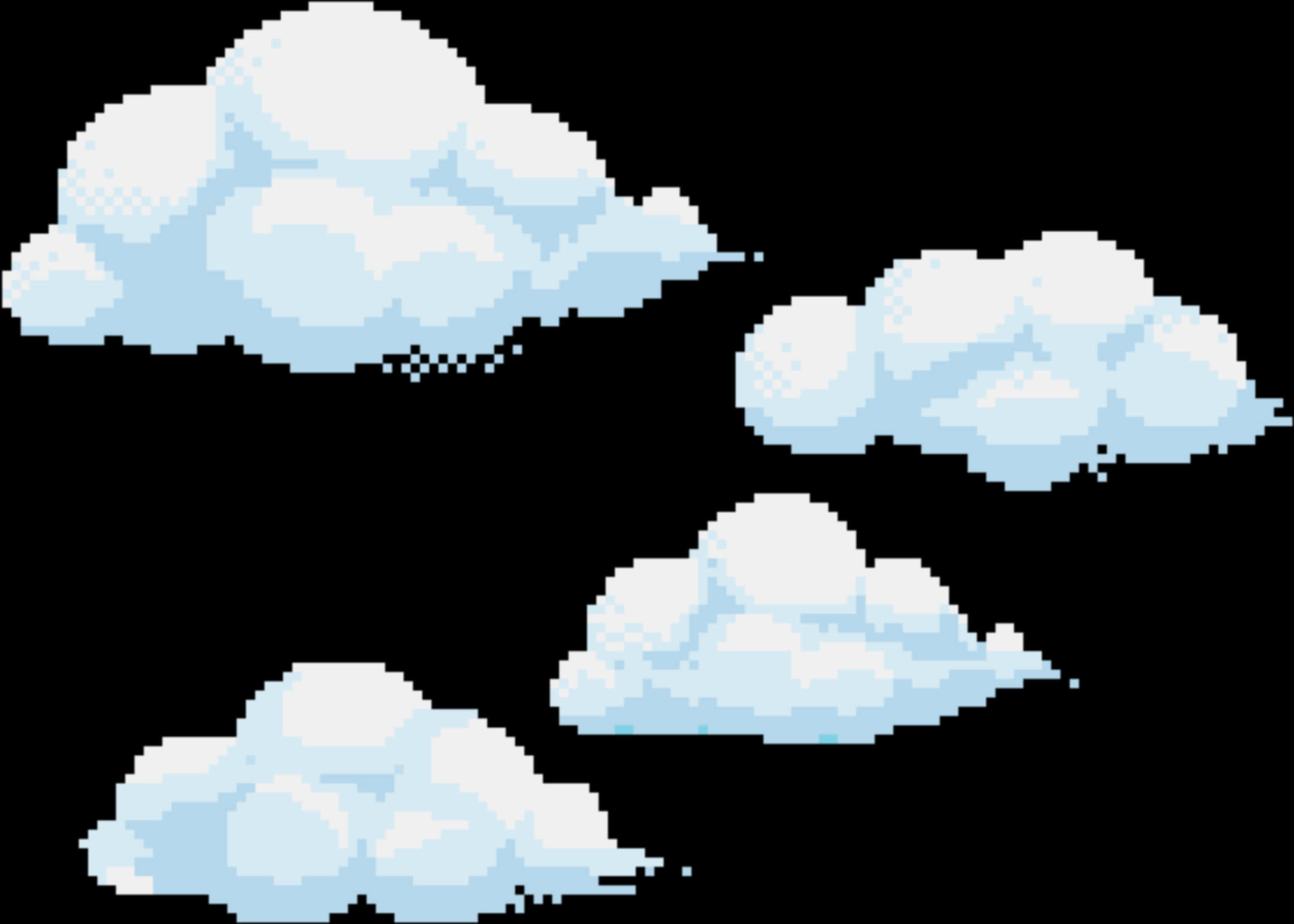 Pixelated Clouds Overlay PNG
