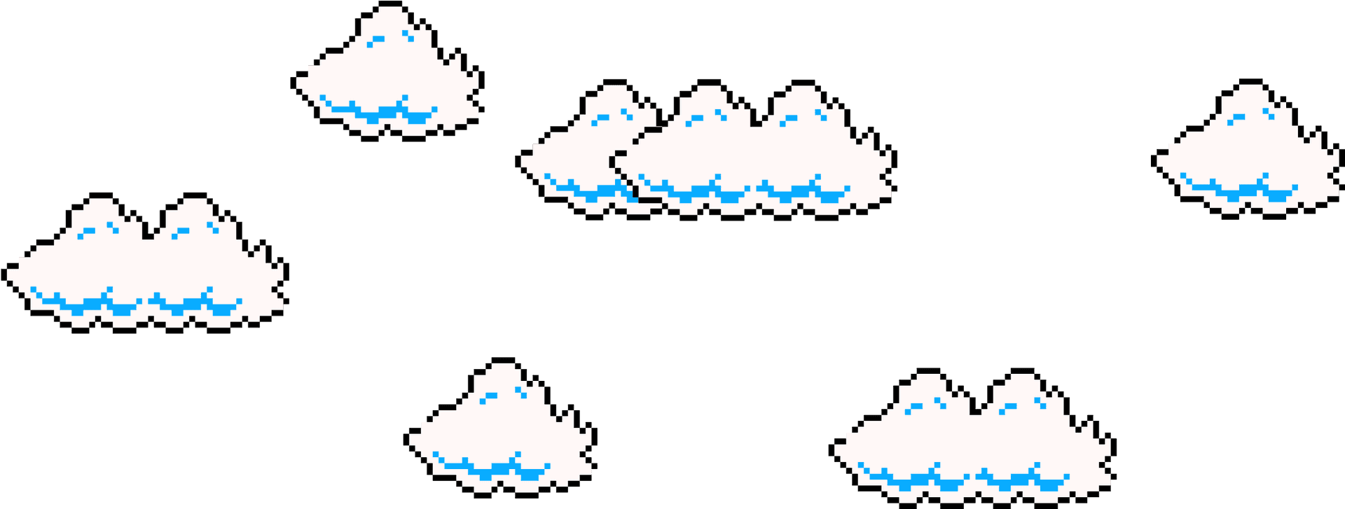 Pixelated Clouds Pattern PNG