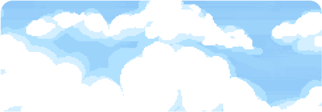 Pixelated Clouds Skyline PNG