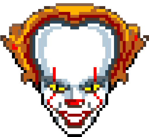 Pixelated Clown Face PNG