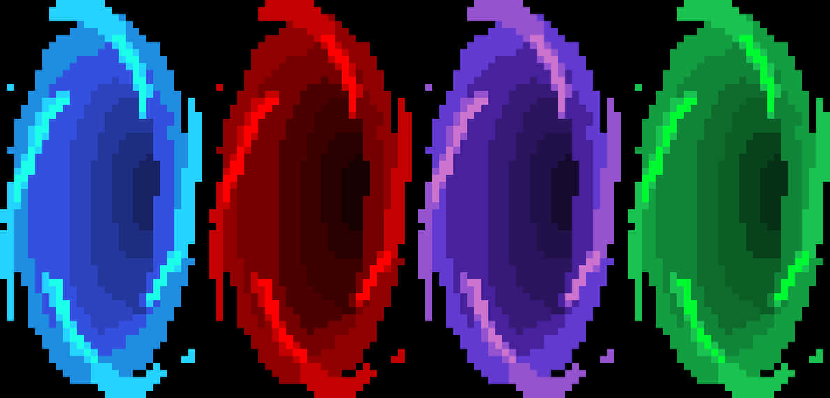 Pixelated Colorful Portals PNG