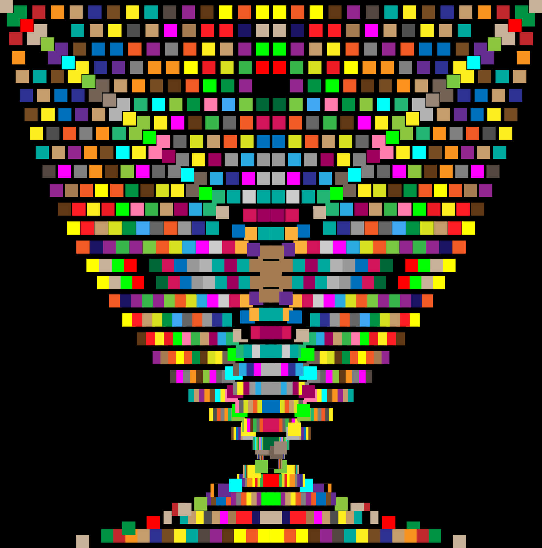 Pixelated Colorful Trophy Art PNG