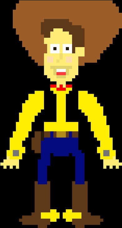 Pixelated Cowboy Character PNG