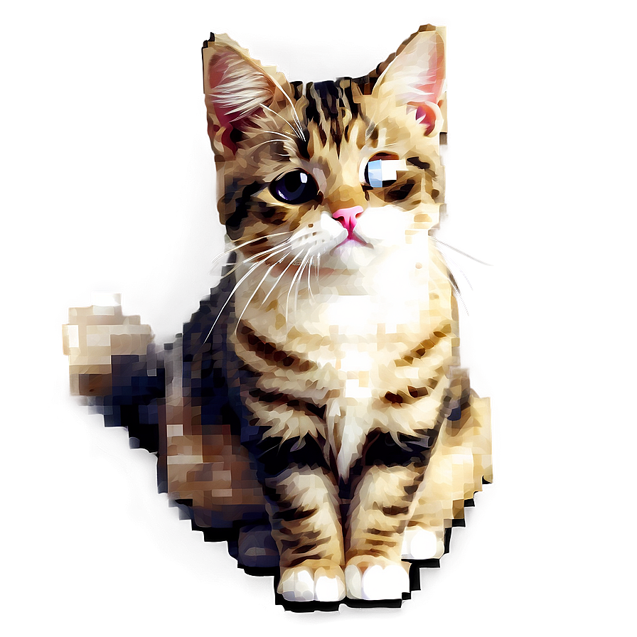 Pixelated Cute Cat Png 32 PNG