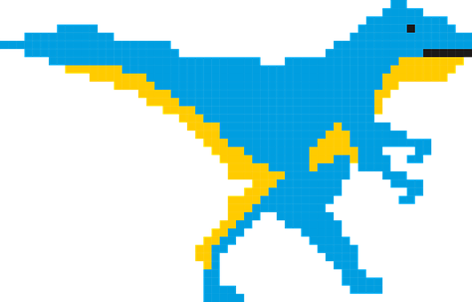 Pixelated Dinosaur Art PNG