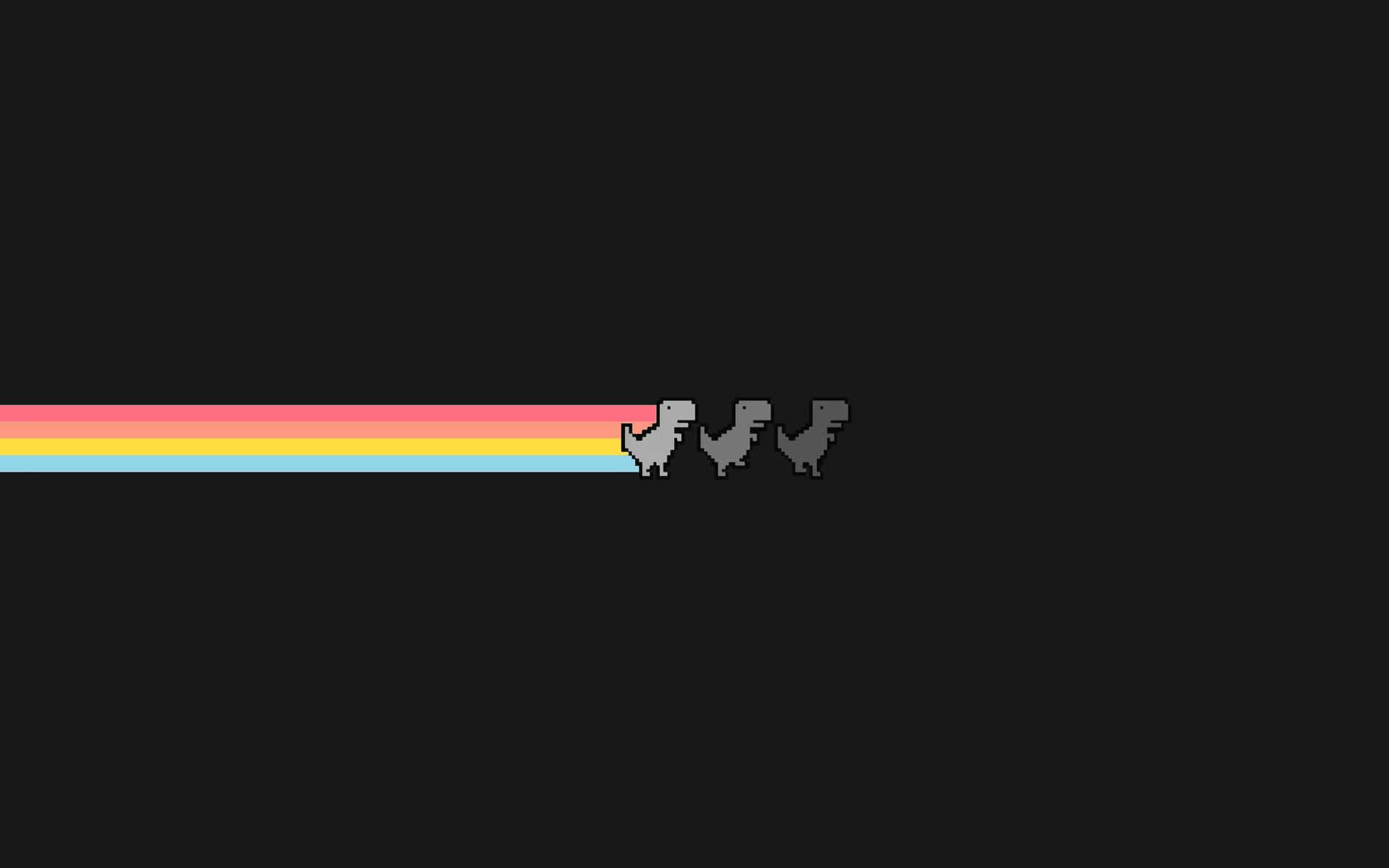 Pixelated Dinosaur Game Obstacles Wallpaper