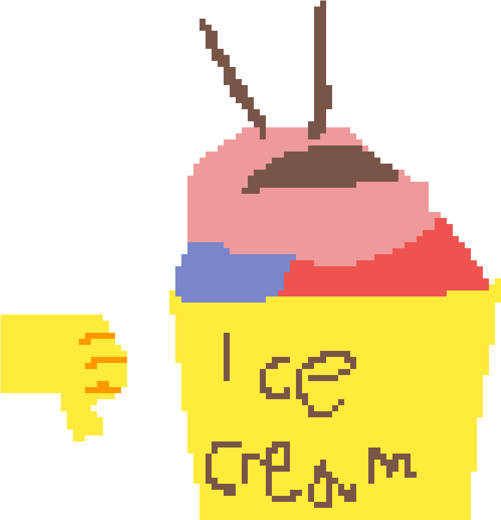 Pixelated Dislike Ice Cream PNG