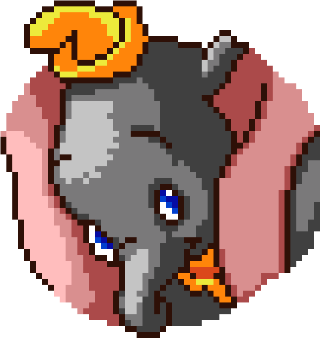 Pixelated Dumbo Character PNG